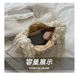 Canvas Crossbody Bag Half Moon Handbag for Women