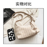 Canvas Women's Shoulder Bag Crossbody Half Moon Handbag