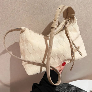 Canvas Women's Shoulder Bag Crossbody Half Moon Handbag