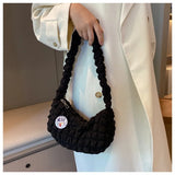 Canvas Crossbody Bag Half Moon Handbag for Women