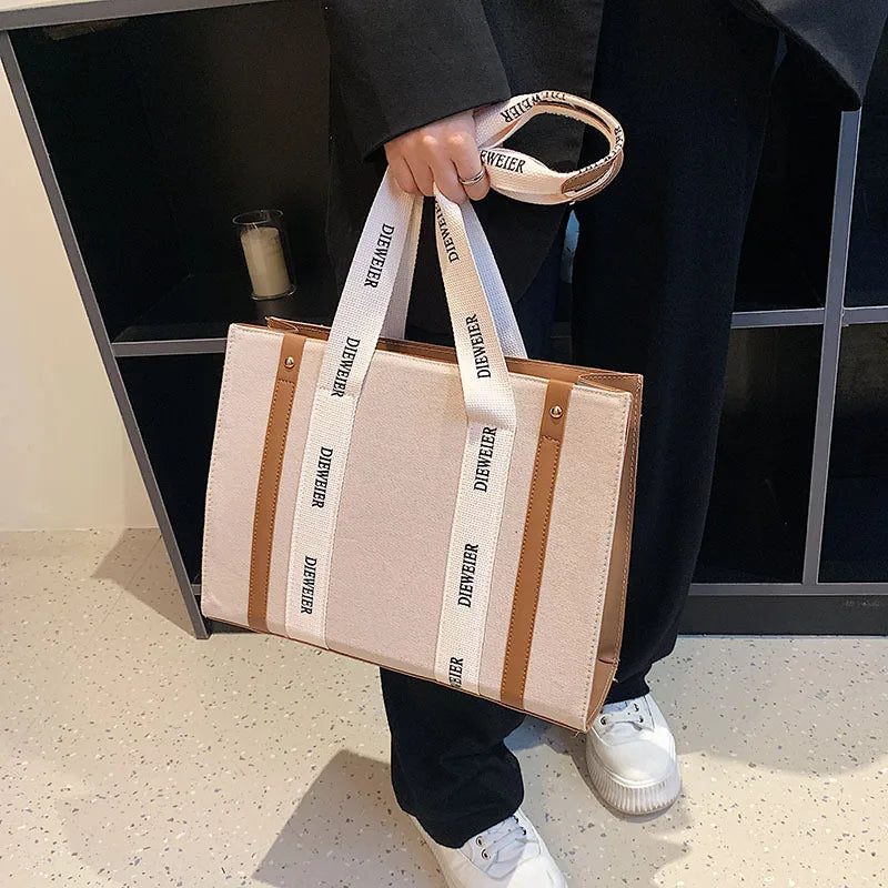 Canvas Women's Shoulder Bag Flap Handbag