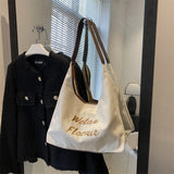 Canvas Women's Shoulder Bag Half Moon Handbag