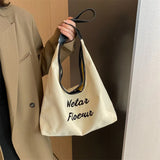 Canvas Women's Shoulder Bag Half Moon Handbag