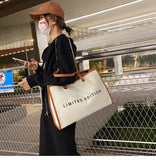 Canvas Women's Shoulder Bag Large Square Crossbody Casual Tote