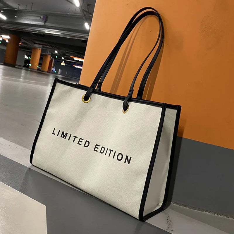 Canvas Women's Shoulder Bag Large Square Crossbody Casual Tote