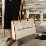 Canvas Women's Shoulder Bag Large Square Crossbody Casual Tote