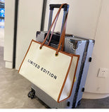 Canvas Women's Shoulder Bag Large Square Crossbody Casual Tote