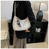 Canvas Women's Plaid Crossbody Bag Half Moon Handbag