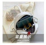 Canvas Women's Backpack Tassel Small Square School Bag Travel Bag