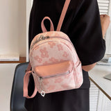 Canvas Women's Backpack Tassel Small Square School Bag Travel Bag