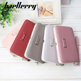 Women's Leather Wristband Clutch Wallet Large Capacity Purse