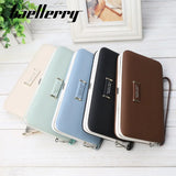 Women's Leather Wristband Clutch Wallet Large Capacity Purse
