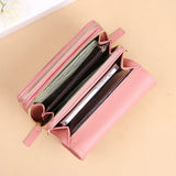 Small Shoulder Bag with Transparent Phone Pocket Mini PU Leather Purse