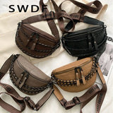 Chain Waist Bags Women Chest Bag Crossbody Bags Female Waist Packs Handbag Fanny