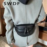 Chain Waist Bags Women Chest Bag Crossbody Bags Female Waist Packs Handbag Fanny