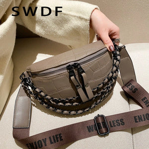 Chain Waist Bags Women Chest Bag Crossbody Bags Female Waist Packs Handbag Fanny