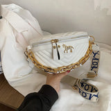 Chain Waist Bags Women Chest Bag Crossbody Bags Female Waist Packs Handbag Fanny