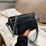 Women's Patent Leather Chest Bag Chains Handbag Travel Waist Pack