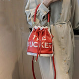 Christmas Bucket Shoulder Crossbody Bags Lambs Wool Ladies Messenger Bags