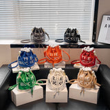Christmas Bucket Shoulder Crossbody Bags Lambs Wool Ladies Messenger Bags