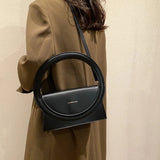 Circle Handle Handbag and Purses Women Shoulder Crossbody Bags