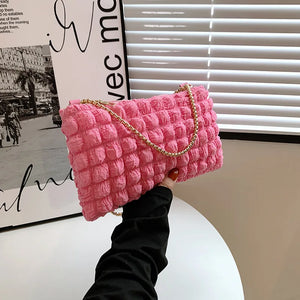 Cotton Women's Shoulder Bag Chain Crossbody Handbag