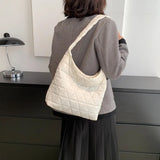 Cotton Crossbody Half Moon Handbag for Women