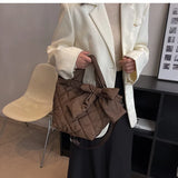 Cotton Women's Tote Bags Lady Shoulder Bag with Big Bow Nylon Handbags