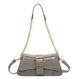 Crocodile Pattern Women's Shoulder Bag with Chain