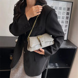 Crocodile Pattern Women's Shoulder Bag with Chain