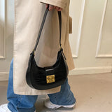 Crocodile Shoulder Bag Lock Crossbody Handbag