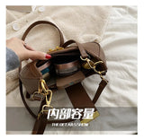 Crocodile Pattern Women's Shoulder Bag Lock Crossbody Bag Half Moon