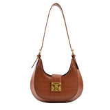 Crocodile Shoulder Bag Lock Crossbody Handbag