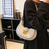 Crocodile Shoulder Bag Lock Crossbody Handbag