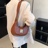 Crocodile Shoulder Bag Lock Crossbody Handbag