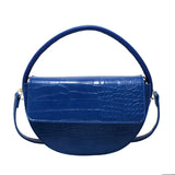 Crocodile Pattern Women's Shoulder Bag Crossbody Bag Small Saddle Handbag