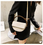 Crocodile Pattern Women's Shoulder Bag Crossbody Bag Small Saddle Handbag