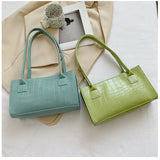 Crocodile Pattern Women's Shoulder Bag Handbag Large Crossbody
