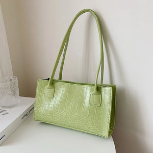 Crocodile Pattern Women's Shoulder Bag Handbag Large Crossbody