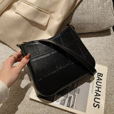 Crocodile Pattern Women's Shoulder Bag Retro Handbag Small Square Crossbody Bag