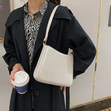 Crocodile Pattern Women's Shoulder Bag Retro Handbag Small Square Crossbody Bag