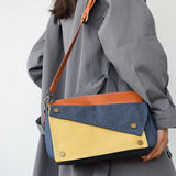 Denim Women's Shoulder Bag Contrast Crossbody Bag Flap Handbag