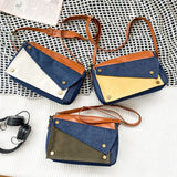 Denim Women's Shoulder Bag Contrast Crossbody Bag Flap Handbag