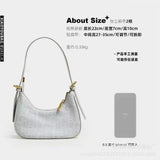 Denim Half Moon Crossbody Bag Shoulder Handbag