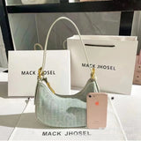 Denim Half Moon Crossbody Bag Shoulder Handbag