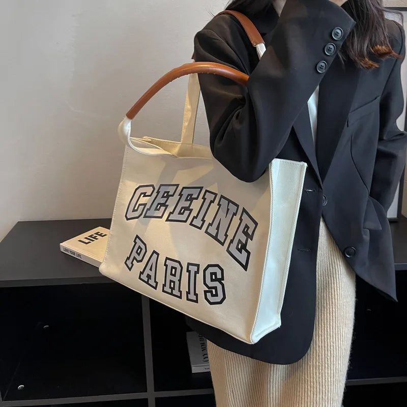 Denim Shoulder Bag Large Flap Handbag Women's Crossbody Bag