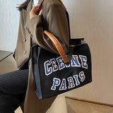 Denim Shoulder Bag Large Flap Handbag Women's Crossbody Bag