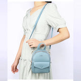 Women Mini Backpack Soft PU Leather High Capacity Shoulder Bag Purse