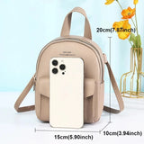 Women Mini Backpack Soft PU Leather High Capacity Shoulder Bag Purse