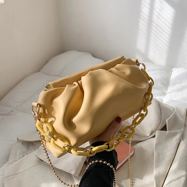 Women's Golden Chain Small Crossbody Bag Travel Shoulder Handbags